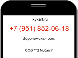 Информация о номере телефона +7 (951) 852-06-18: регион, оператор
