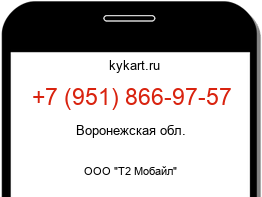 Информация о номере телефона +7 (951) 866-97-57: регион, оператор