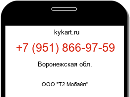 Информация о номере телефона +7 (951) 866-97-59: регион, оператор