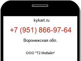 Информация о номере телефона +7 (951) 866-97-64: регион, оператор