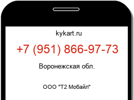 Информация о номере телефона +7 (951) 866-97-73: регион, оператор