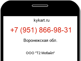 Информация о номере телефона +7 (951) 866-98-31: регион, оператор