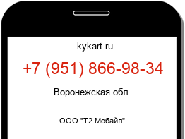 Информация о номере телефона +7 (951) 866-98-34: регион, оператор