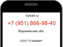 Информация о номере телефона +7 (951) 866-98-40: регион, оператор