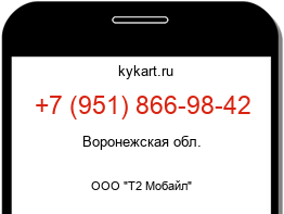 Информация о номере телефона +7 (951) 866-98-42: регион, оператор