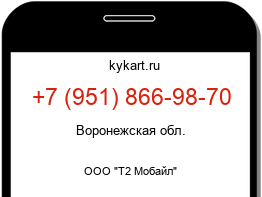 Информация о номере телефона +7 (951) 866-98-70: регион, оператор