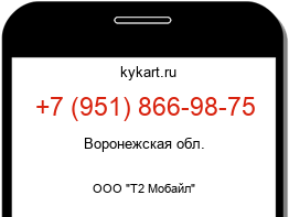 Информация о номере телефона +7 (951) 866-98-75: регион, оператор