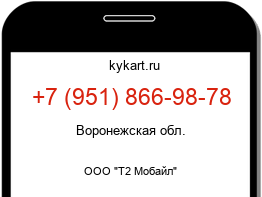 Информация о номере телефона +7 (951) 866-98-78: регион, оператор