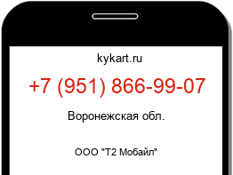 Информация о номере телефона +7 (951) 866-99-07: регион, оператор