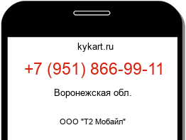 Информация о номере телефона +7 (951) 866-99-11: регион, оператор