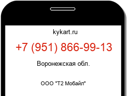Информация о номере телефона +7 (951) 866-99-13: регион, оператор