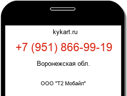 Информация о номере телефона +7 (951) 866-99-19: регион, оператор