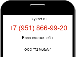 Информация о номере телефона +7 (951) 866-99-20: регион, оператор