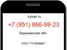 Информация о номере телефона +7 (951) 866-99-23: регион, оператор