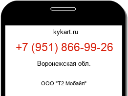 Информация о номере телефона +7 (951) 866-99-26: регион, оператор