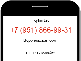 Информация о номере телефона +7 (951) 866-99-31: регион, оператор
