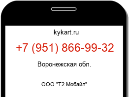 Информация о номере телефона +7 (951) 866-99-32: регион, оператор