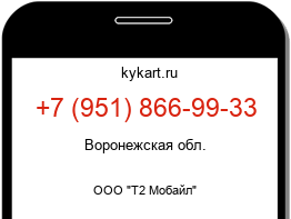 Информация о номере телефона +7 (951) 866-99-33: регион, оператор