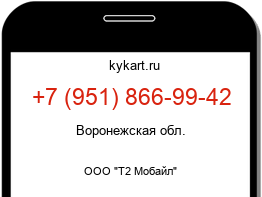 Информация о номере телефона +7 (951) 866-99-42: регион, оператор