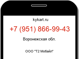 Информация о номере телефона +7 (951) 866-99-43: регион, оператор