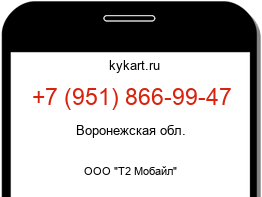 Информация о номере телефона +7 (951) 866-99-47: регион, оператор