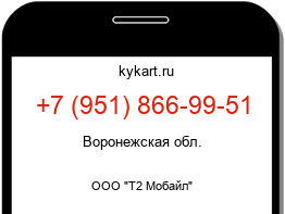 Информация о номере телефона +7 (951) 866-99-51: регион, оператор