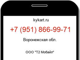 Информация о номере телефона +7 (951) 866-99-71: регион, оператор