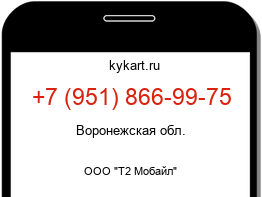 Информация о номере телефона +7 (951) 866-99-75: регион, оператор
