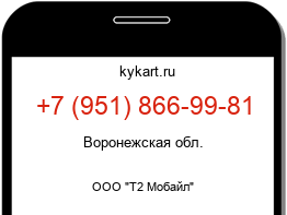 Информация о номере телефона +7 (951) 866-99-81: регион, оператор