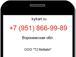 Информация о номере телефона +7 (951) 866-99-89: регион, оператор