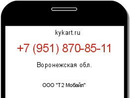 Информация о номере телефона +7 (951) 870-85-11: регион, оператор