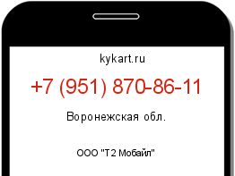 Информация о номере телефона +7 (951) 870-86-11: регион, оператор