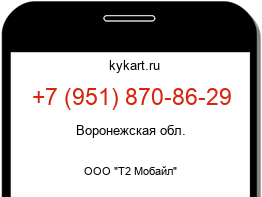 Информация о номере телефона +7 (951) 870-86-29: регион, оператор