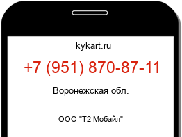 Информация о номере телефона +7 (951) 870-87-11: регион, оператор