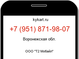Информация о номере телефона +7 (951) 871-98-07: регион, оператор