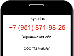 Информация о номере телефона +7 (951) 871-98-25: регион, оператор