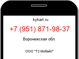 Информация о номере телефона +7 (951) 871-98-37: регион, оператор