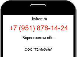 Информация о номере телефона +7 (951) 878-14-24: регион, оператор