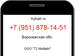 Информация о номере телефона +7 (951) 878-14-51: регион, оператор