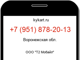 Информация о номере телефона +7 (951) 878-20-13: регион, оператор
