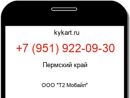 Информация о номере телефона +7 (951) 922-09-30: регион, оператор