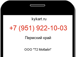 Информация о номере телефона +7 (951) 922-10-03: регион, оператор
