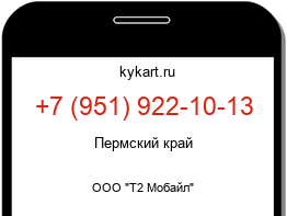 Информация о номере телефона +7 (951) 922-10-13: регион, оператор