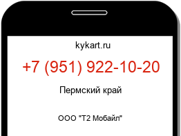Информация о номере телефона +7 (951) 922-10-20: регион, оператор