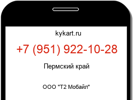 Информация о номере телефона +7 (951) 922-10-28: регион, оператор