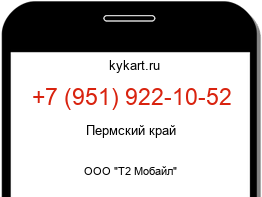 Информация о номере телефона +7 (951) 922-10-52: регион, оператор