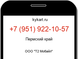 Информация о номере телефона +7 (951) 922-10-57: регион, оператор