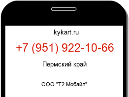 Информация о номере телефона +7 (951) 922-10-66: регион, оператор