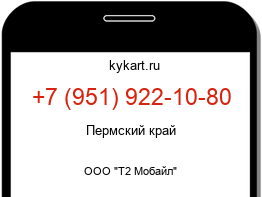 Информация о номере телефона +7 (951) 922-10-80: регион, оператор