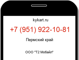 Информация о номере телефона +7 (951) 922-10-81: регион, оператор